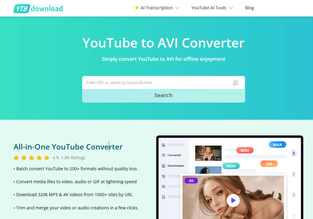 YTBdownload YouTube 轉 AVI 轉換器