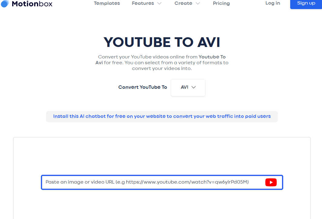 Motionbox YouTube 轉 AVI 工具
