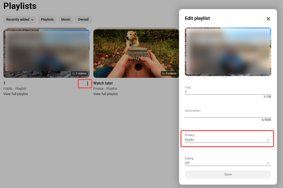 プレイリスト設定を変更する方法