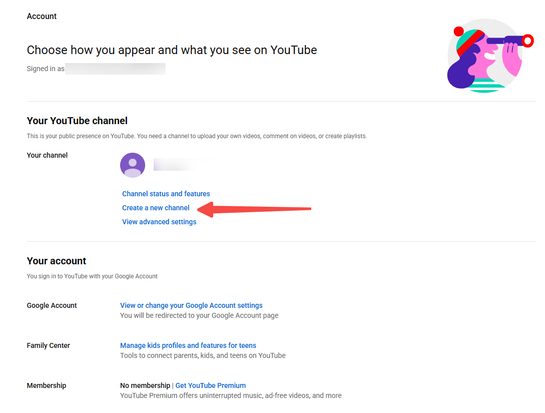 Erstelle einen zweiten YouTube-Kanal