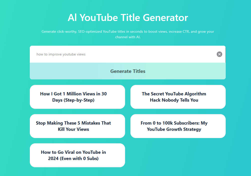 YTB AI YouTube Title Generator