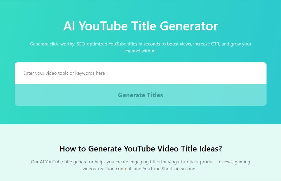 Generador de títulos de YouTube de YTB