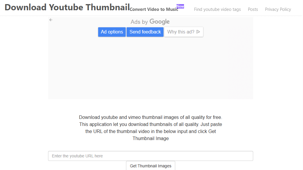 YouTube Thumbnail Grabber