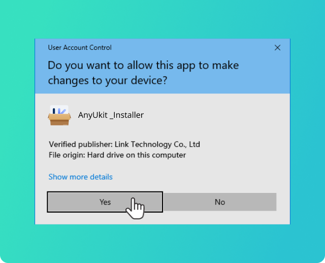 following system dialog