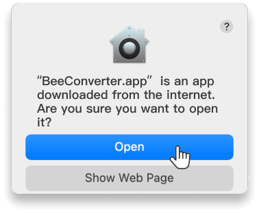 Cliquez sur "Ouvrir" pour continuer
