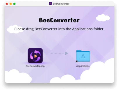 Faites glisser et déposez l'application dans le dossier Applications