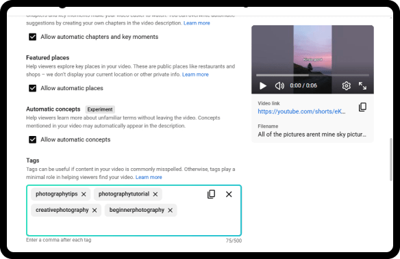 04 Add tags to YouTube video