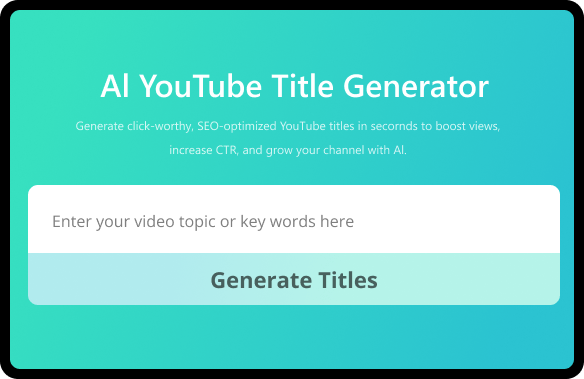 01 Enter your video topic or keywords